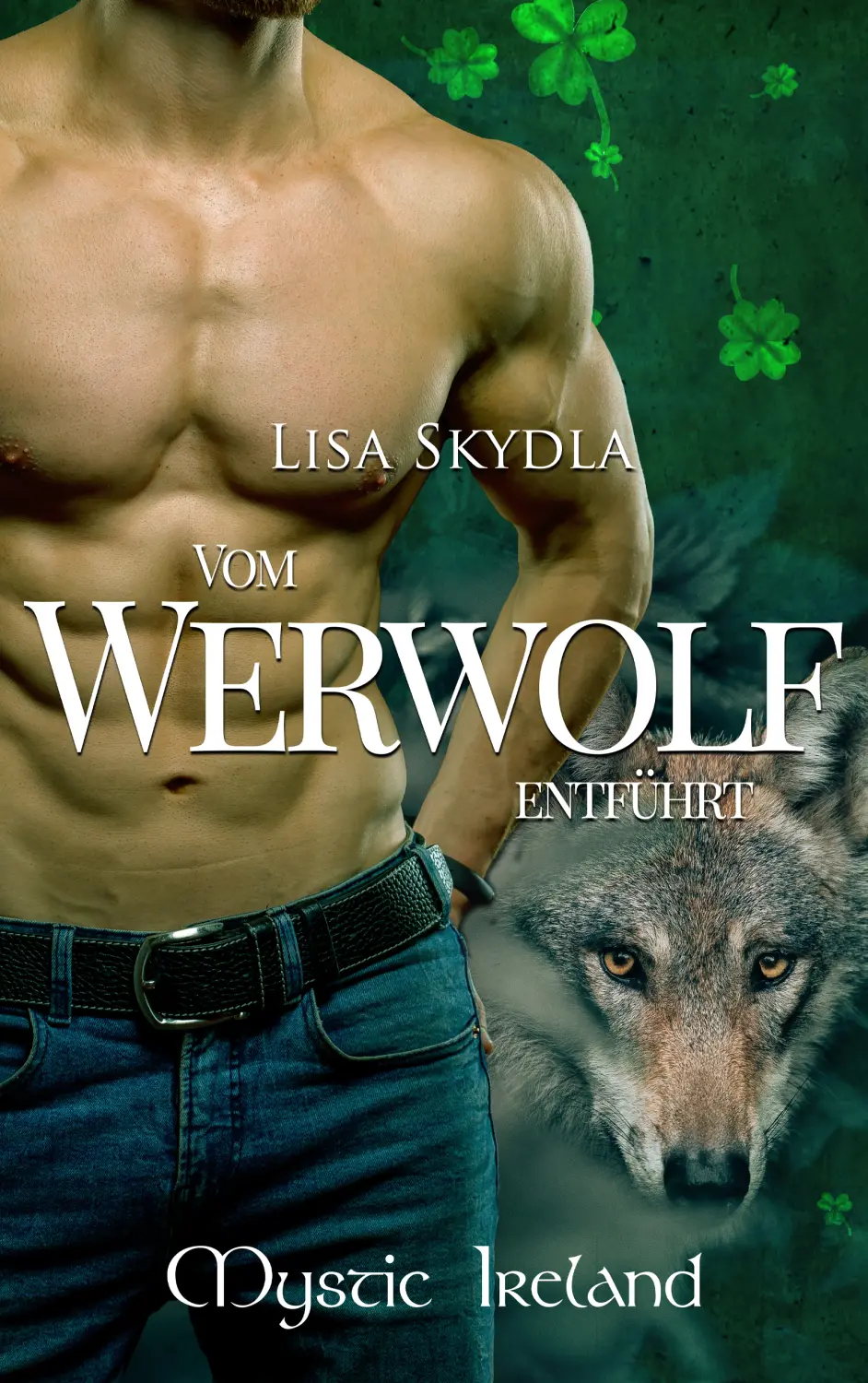 Hemdloser Mann und ein Wolf im Buchcover